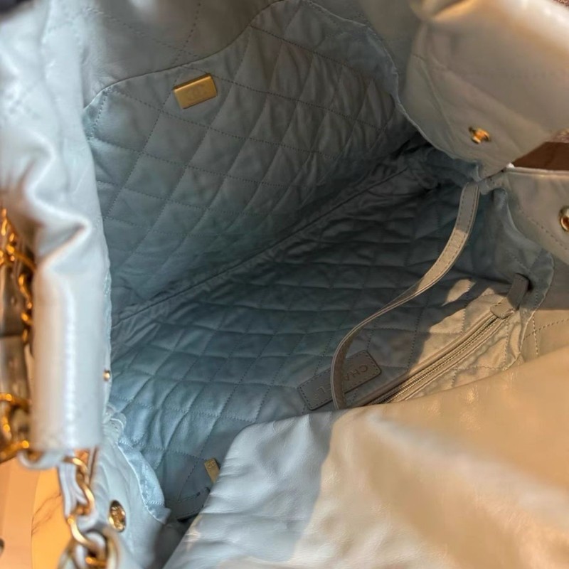 Chanel 22bag 中號 灰金色-3