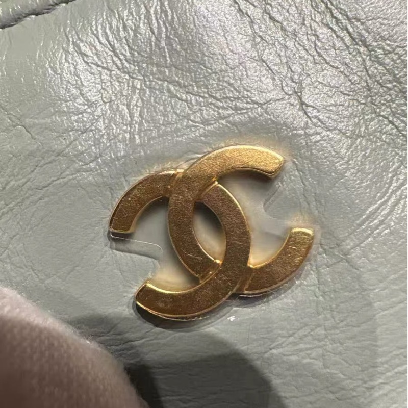 Chanel 22bag 中號 灰金色-15