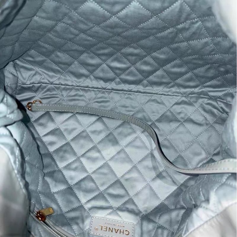 Chanel 22bag 中號 灰金色-25