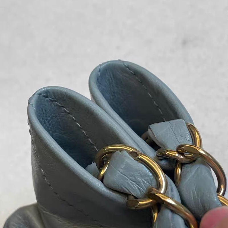 Chanel 22bag 中號 灰金色-30