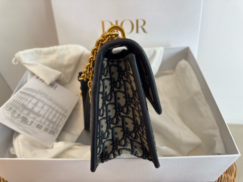 近新Dior蒙田30 Montaigne鏈帶包藍色Dior Oblique 緹花M9208UTZQ中號-3