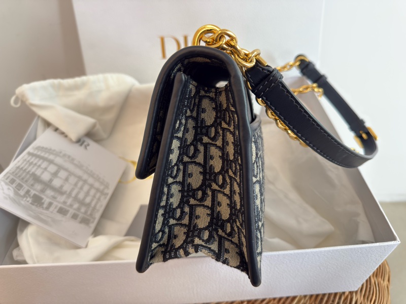 近新Dior蒙田30 Montaigne鏈帶包藍色Dior Oblique 緹花M9208UTZQ中號-4