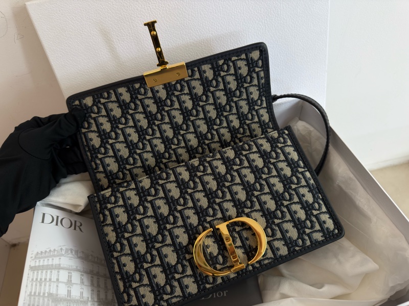 近新Dior蒙田30 Montaigne鏈帶包藍色Dior Oblique 緹花M9208UTZQ中號-7