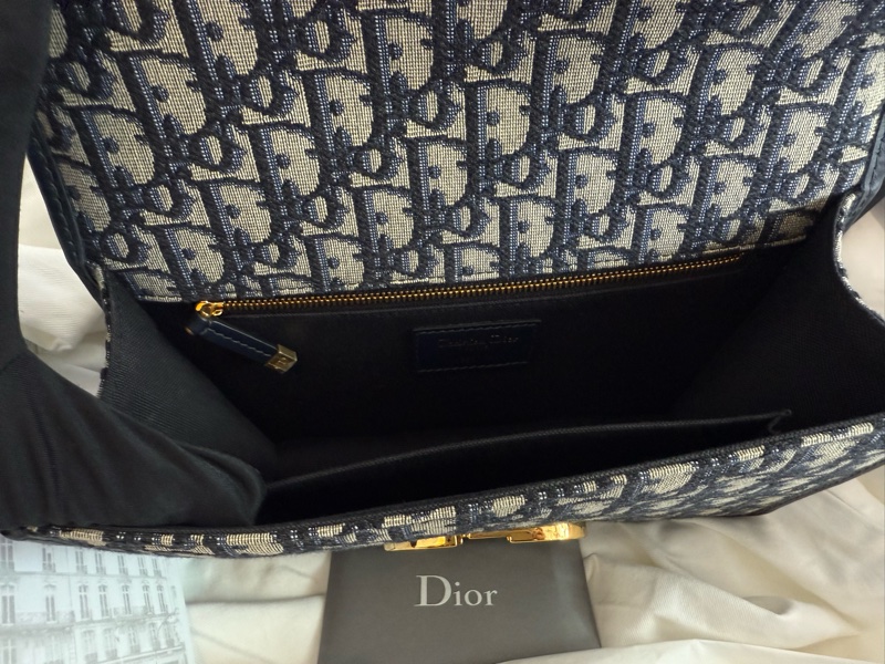 近新Dior蒙田30 Montaigne鏈帶包藍色Dior Oblique 緹花M9208UTZQ中號-8