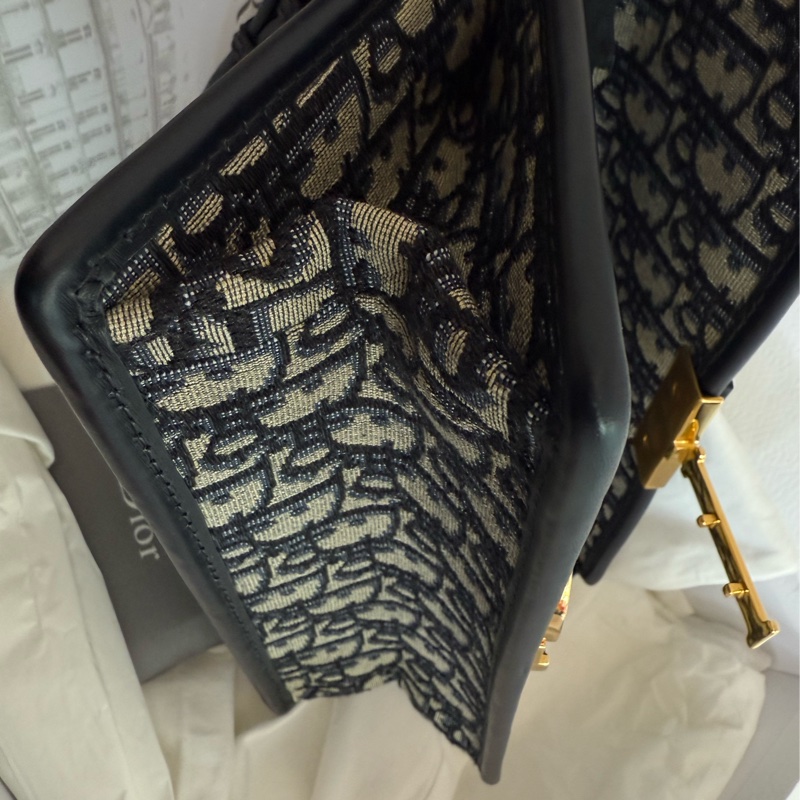 近新Dior蒙田30 Montaigne鏈帶包藍色Dior Oblique 緹花M9208UTZQ中號-11