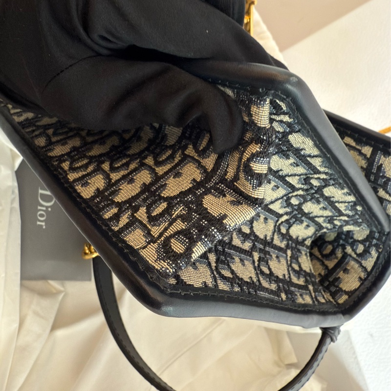 近新Dior蒙田30 Montaigne鏈帶包藍色Dior Oblique 緹花M9208UTZQ中號-12