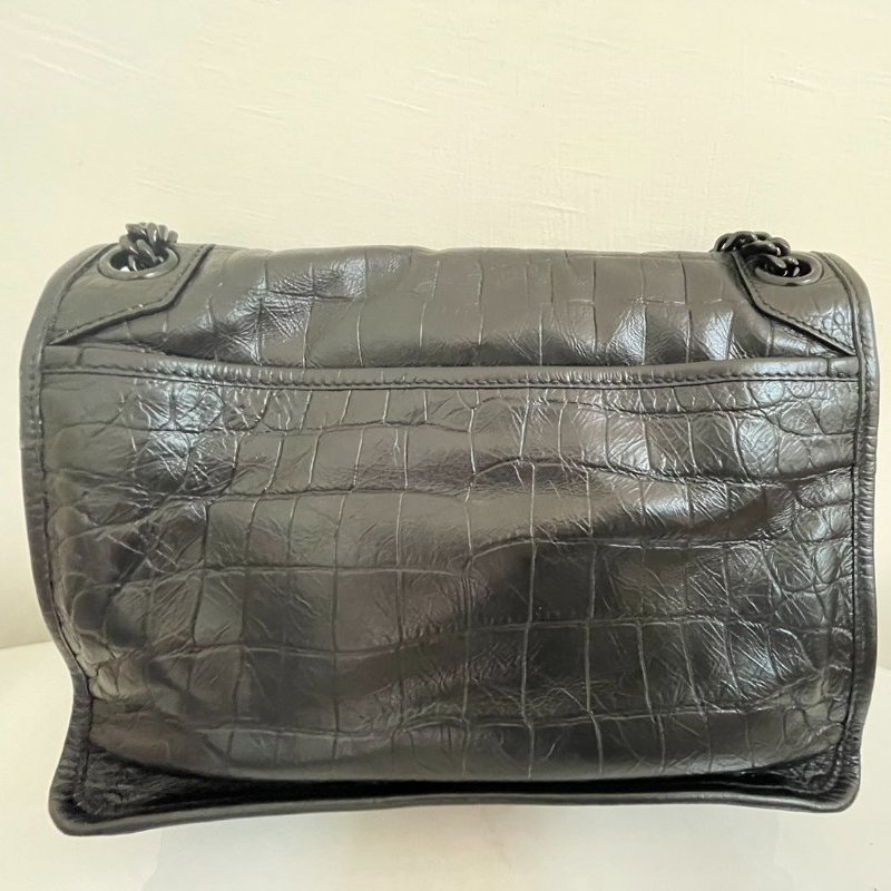 SAINT LAURENT(聖羅蘭) Niki 中號 28 鱷魚壓紋 黑色-2