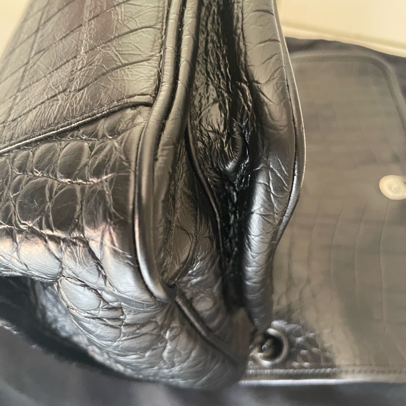 SAINT LAURENT(聖羅蘭) Niki 中號 28 鱷魚壓紋 黑色-7