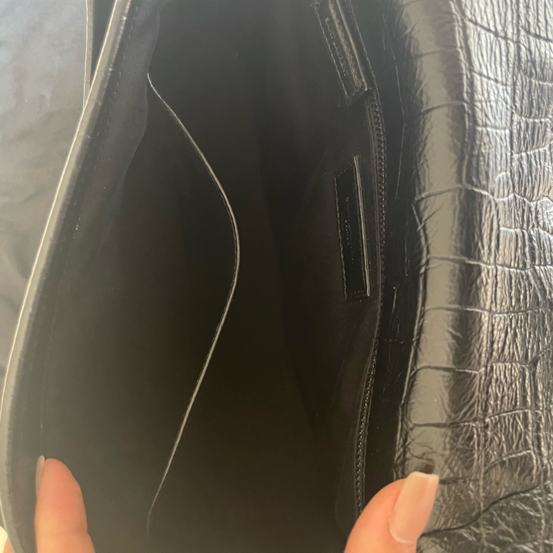 SAINT LAURENT(聖羅蘭) Niki 中號 28 鱷魚壓紋 黑色-13