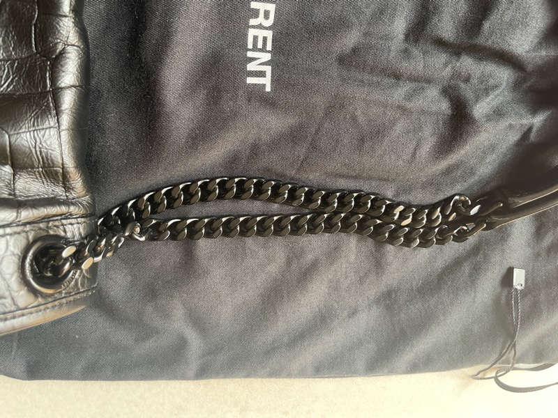 SAINT LAURENT(聖羅蘭) Niki 中號 28 鱷魚壓紋 黑色-20