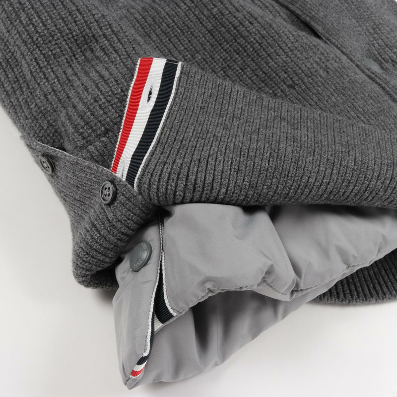 THOM BROWNE 四條紋雙面夾棉背心 羊毛 聚酯纖維 灰色 42 碼 二手 女款-6