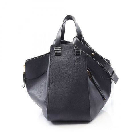LOEWE HAMMOCK MEDIUM 單肩包 皮革 海軍藍 二手 女士