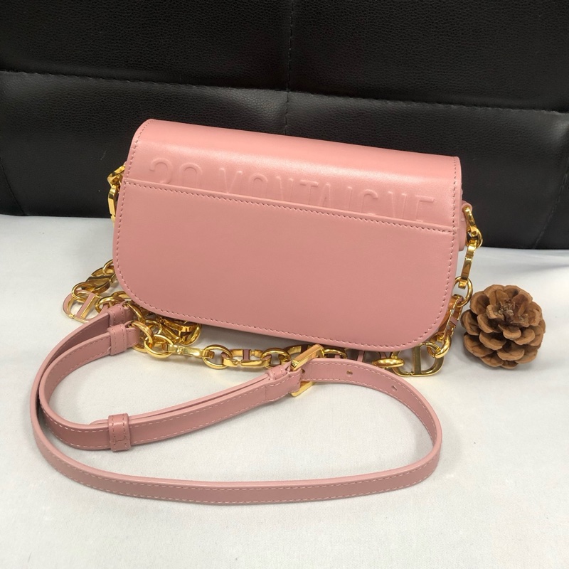 Dior 復古粉色光面牛皮革 尺寸約18 *10cm 編碼23年-1