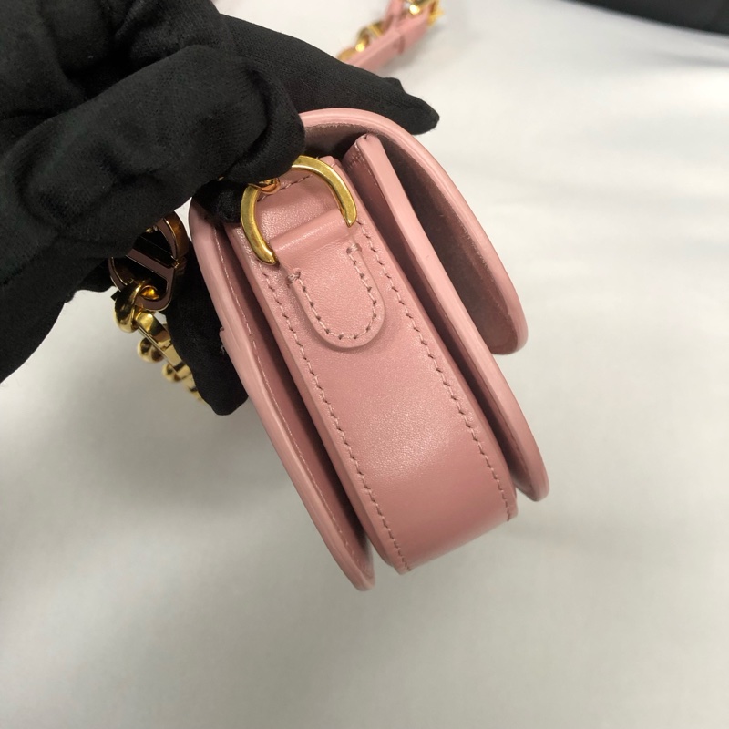 Dior 復古粉色光面牛皮革 尺寸約18 *10cm 編碼23年-3