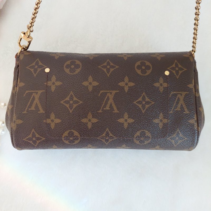 LV 經典老花M40717 🌈實品拍照🌈Favorite PM (小) 經典花紋鍊條肩背包 斜背包~二手-24