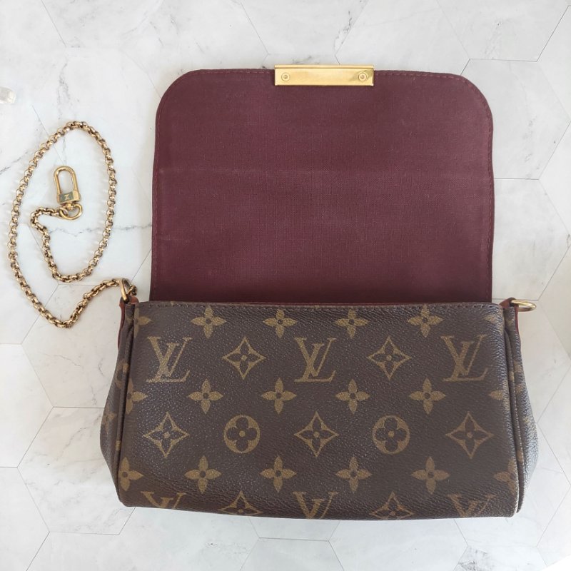 LV 經典老花M40717 🌈實品拍照🌈Favorite PM (小) 經典花紋鍊條肩背包 斜背包~二手-35