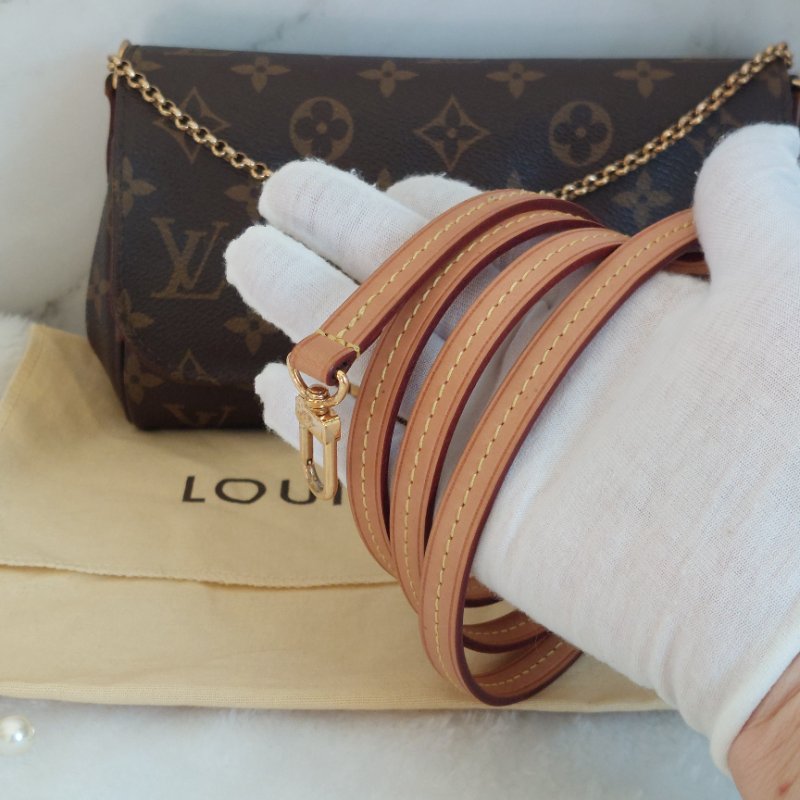 LV 經典老花M40717 🌈實品拍照🌈Favorite PM (小) 經典花紋鍊條肩背包 斜背包~二手-46