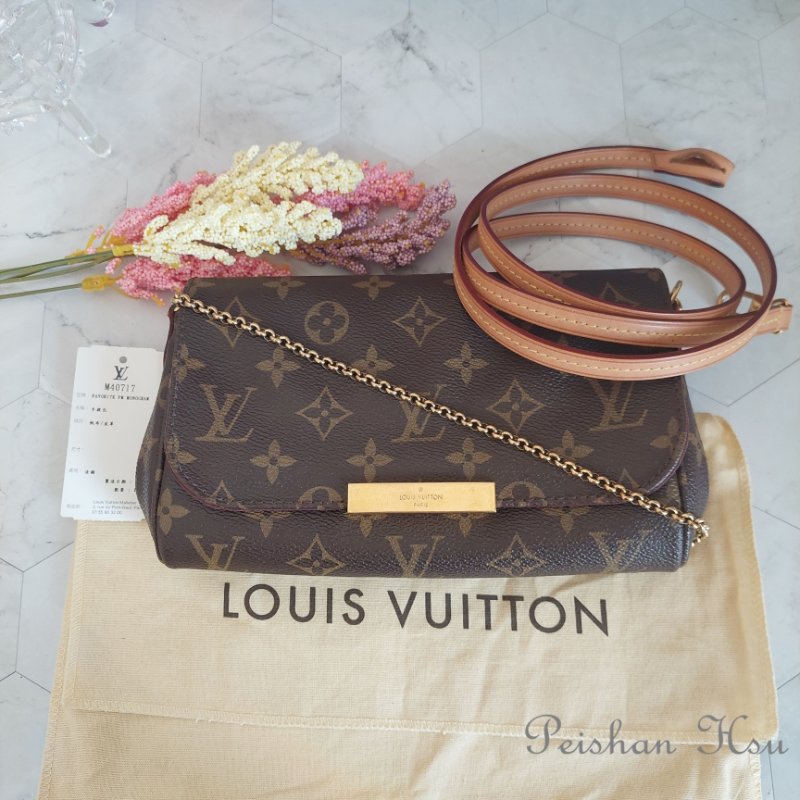LV 經典老花M40717 🌈實品拍照🌈Favorite PM (小) 經典花紋鍊條肩背包 斜背包~二手-60