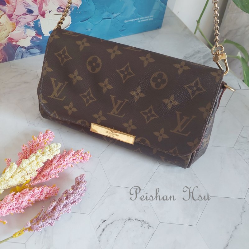 LV 經典老花M40717 🌈實品拍照🌈Favorite PM (小) 經典花紋鍊條肩背包 斜背包~二手-69