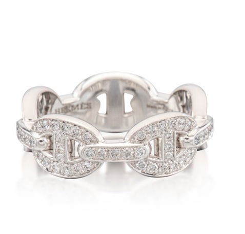 Diamond Chaine d'ancre Enchainee Ring （全鑽白金)-0