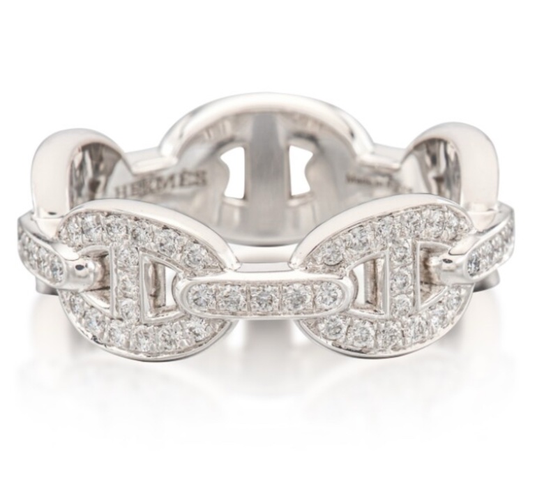 Diamond Chaine d'ancre Enchainee Ring (全鑽白金)-2