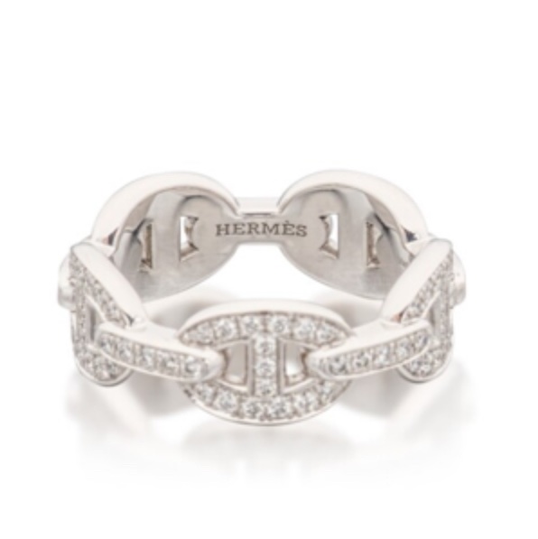 Diamond Chaine d'ancre Enchainee Ring (全鑽白金)-7