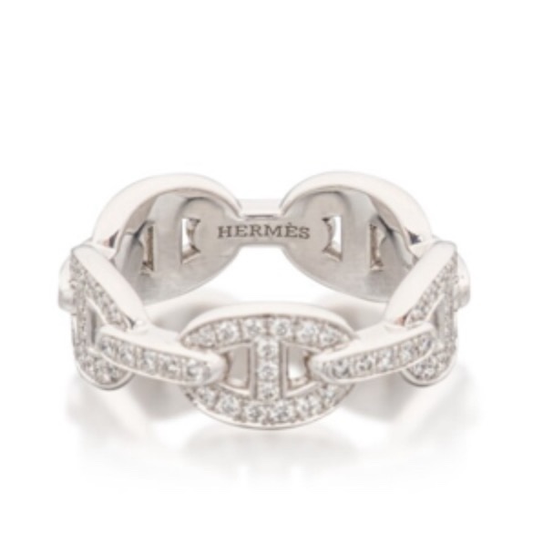 Diamond Chaine d'ancre Enchainee Ring (全鑽白金)-8
