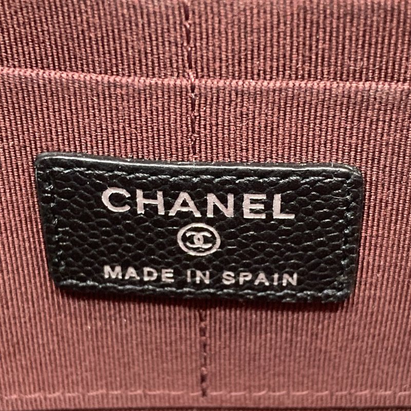 CHANEL 香奈兒 魚子醬菱格紋經典手拿包 黑色-13