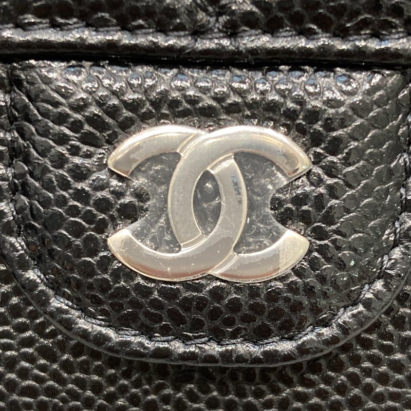 CHANEL 香奈兒 魚子醬菱格紋經典手拿包 黑色-14
