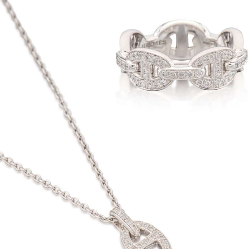 Diamond Chaine d'ancre Enchainee Pendant-5