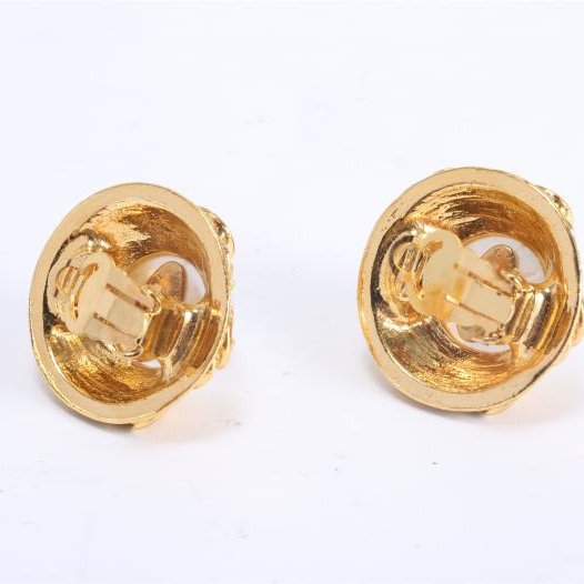中古香奈兒珍珠耳飾合金-3