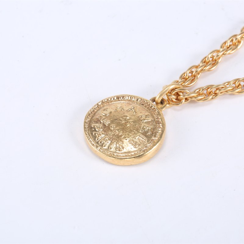 中古 康鵬圓幣 金幣 項鍊合金-1