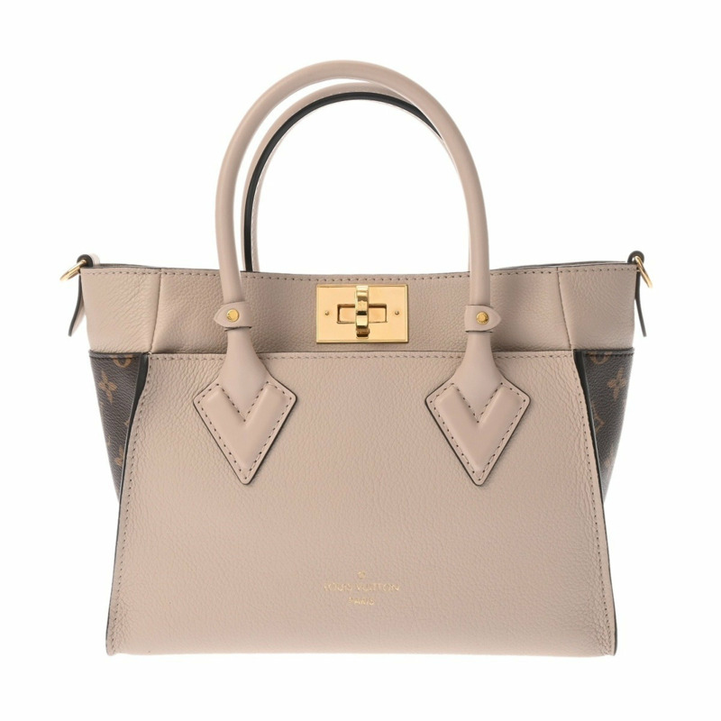 LOUIS VUITTON Monogram On My Side PM 灰褐色 M57729 女士帆布和小牛皮兩用包-1