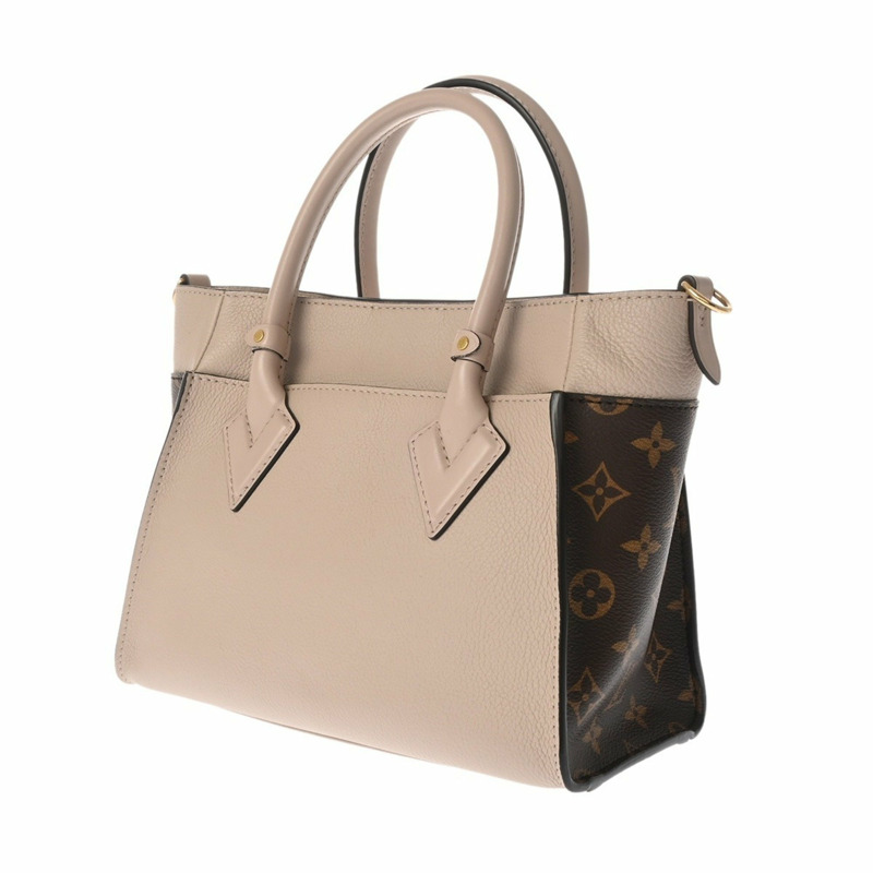 LOUIS VUITTON Monogram On My Side PM 灰褐色 M57729 女士帆布和小牛皮兩用包-2