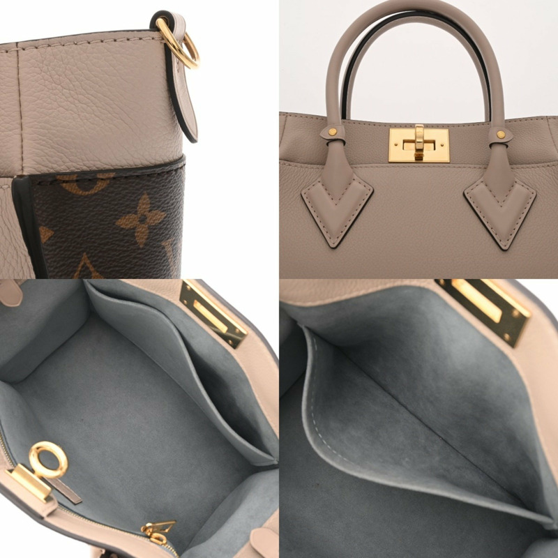 LOUIS VUITTON Monogram On My Side PM 灰褐色 M57729 女士帆布和小牛皮兩用包-8