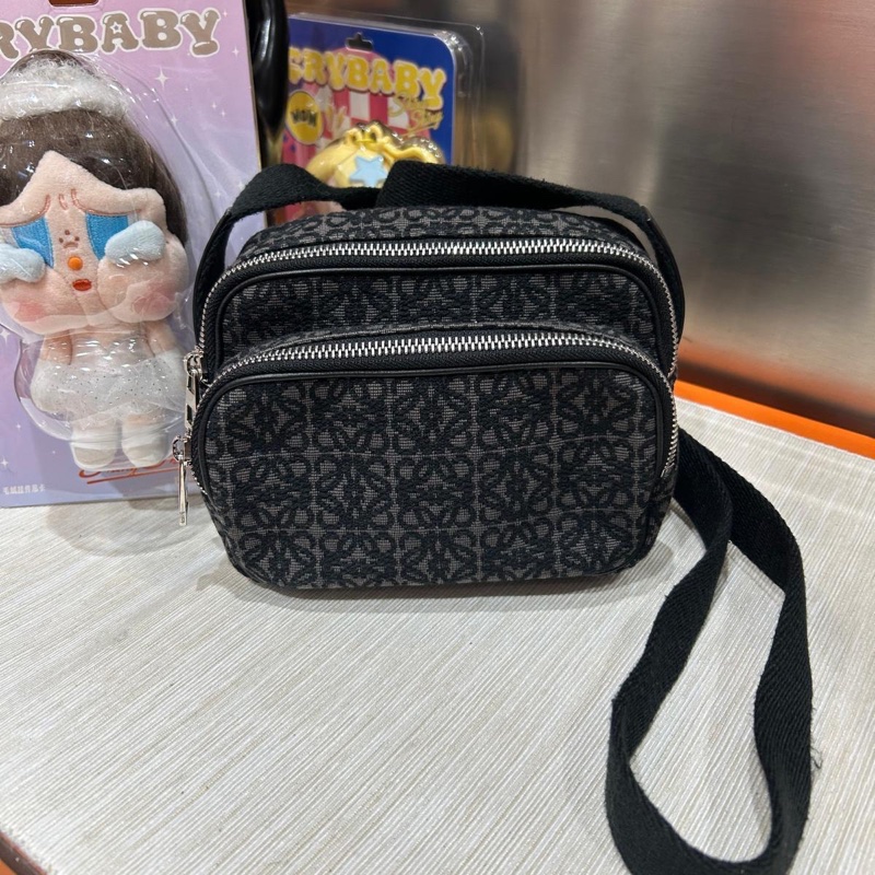 Loewe Camera Bag Canvas Black-0