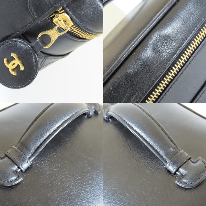 【巴黎站二手名牌專賣店】＊現貨＊CHANEL香奈兒真品＊Vintage Vanity黑色牛皮手提化妝箱-5