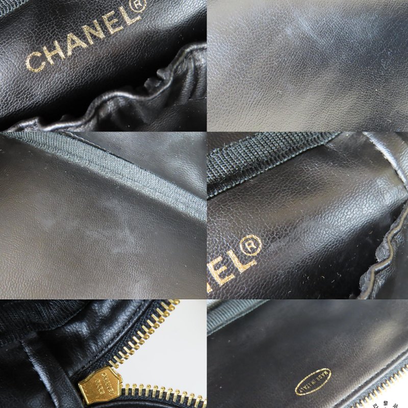 【巴黎站二手名牌專賣店】*現貨*CHANEL香奈兒真品*Vintage Vanity黑色牛皮手提化妝箱-6
