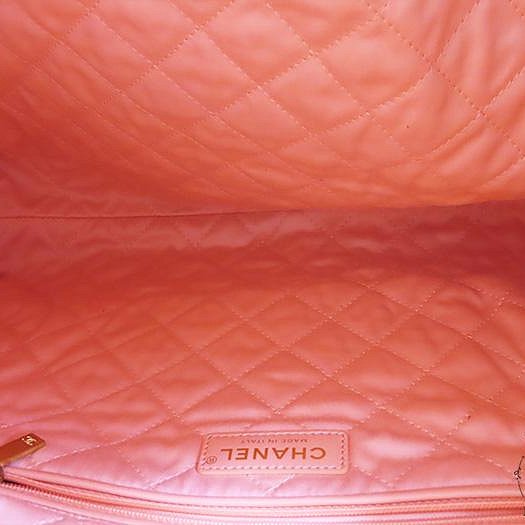 【巴黎站二手名牌專賣店】*現貨*CHANEL 香奈兒 真品*AS3260珊瑚粉牛皮金LOGO金鍊22BAG肩背鍊包(小)-3