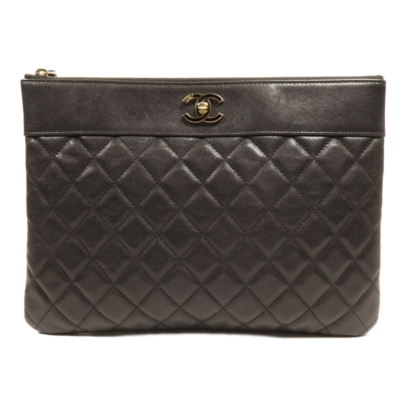 CHANEL 牛皮皮革Seasonal Clutch金扣手拿包-0