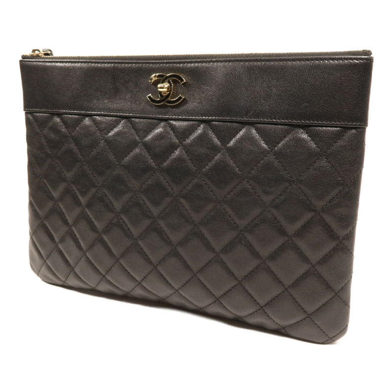 CHANEL 牛皮皮革Seasonal Clutch金扣手拿包-2