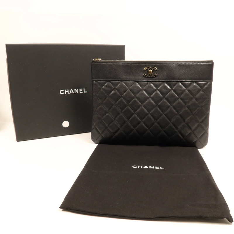 CHANEL 牛皮皮革Seasonal Clutch金扣手拿包-12