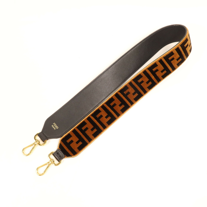 FENDI 布料/皮革Strap You Zucca金扣肩背袋-1