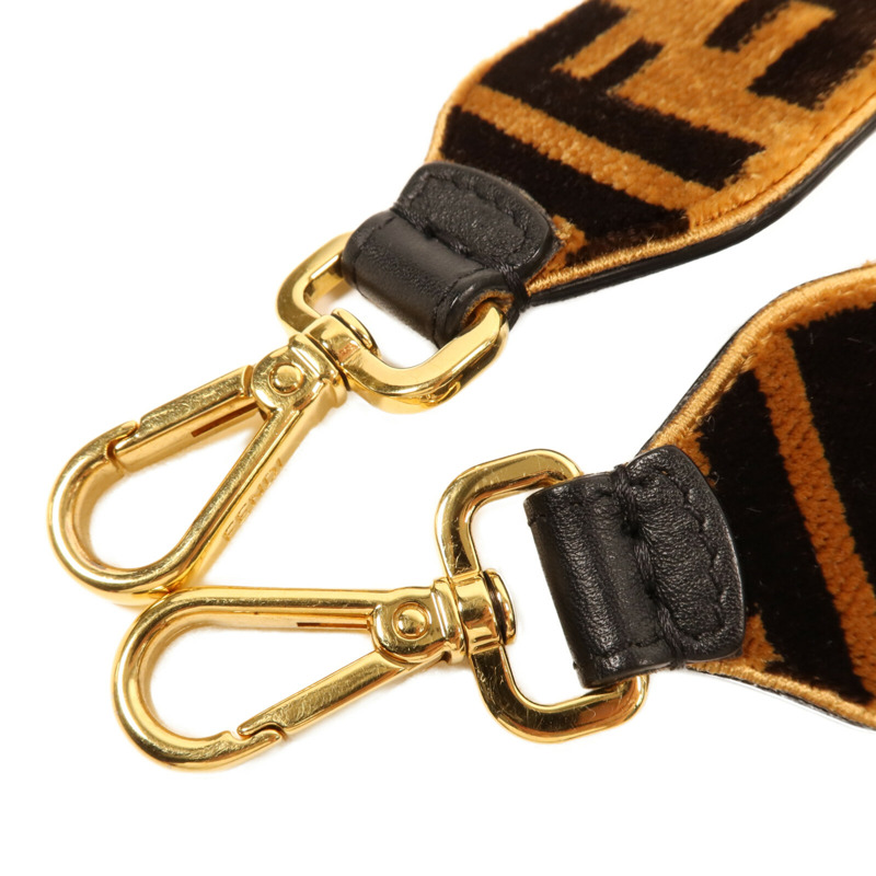 FENDI 布料/皮革Strap You Zucca金扣肩背袋-3