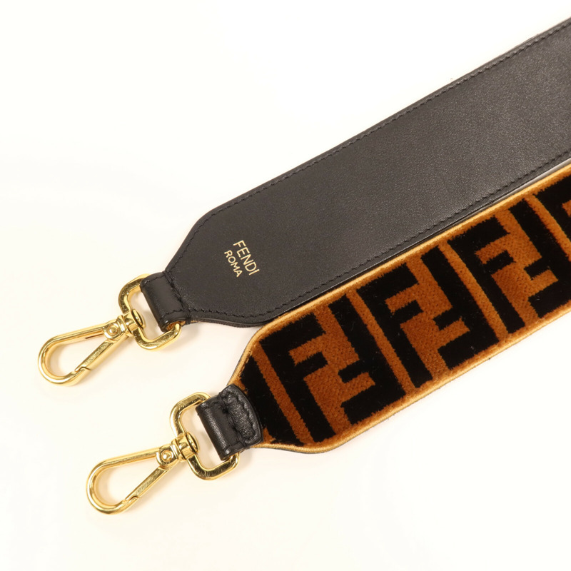 FENDI 布料/皮革Strap You Zucca金扣肩背袋-5