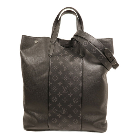 LOUIS VUITTON Monogram Eclipse Taigalama City Tote銀扣手挽肩背兩用袋