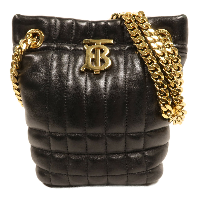 BURBERRY 牛皮皮革Lola Mini Bucket金扣鏈帶肩背袋-0