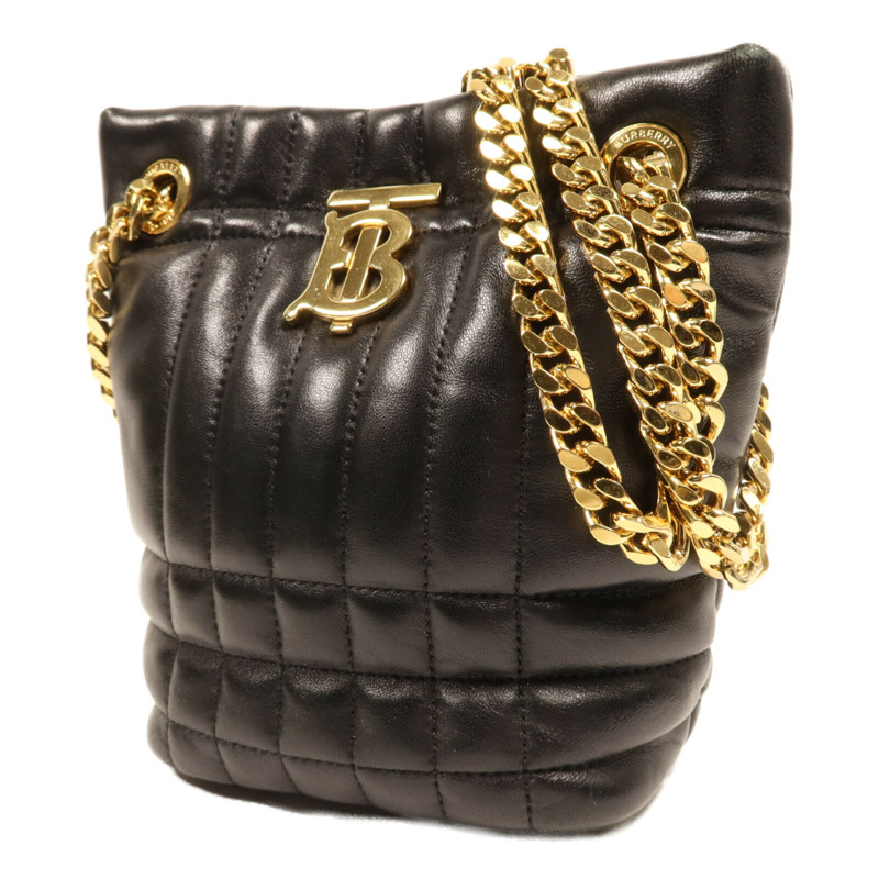 BURBERRY 牛皮皮革Lola Mini Bucket金扣鏈帶肩背袋-2
