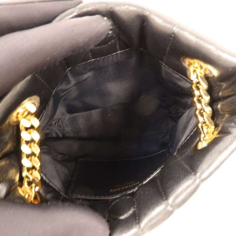BURBERRY 牛皮皮革Lola Mini Bucket金扣鏈帶肩背袋-4