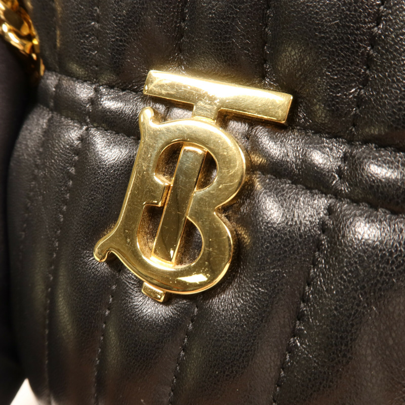 BURBERRY 牛皮皮革Lola Mini Bucket金扣鏈帶肩背袋-7